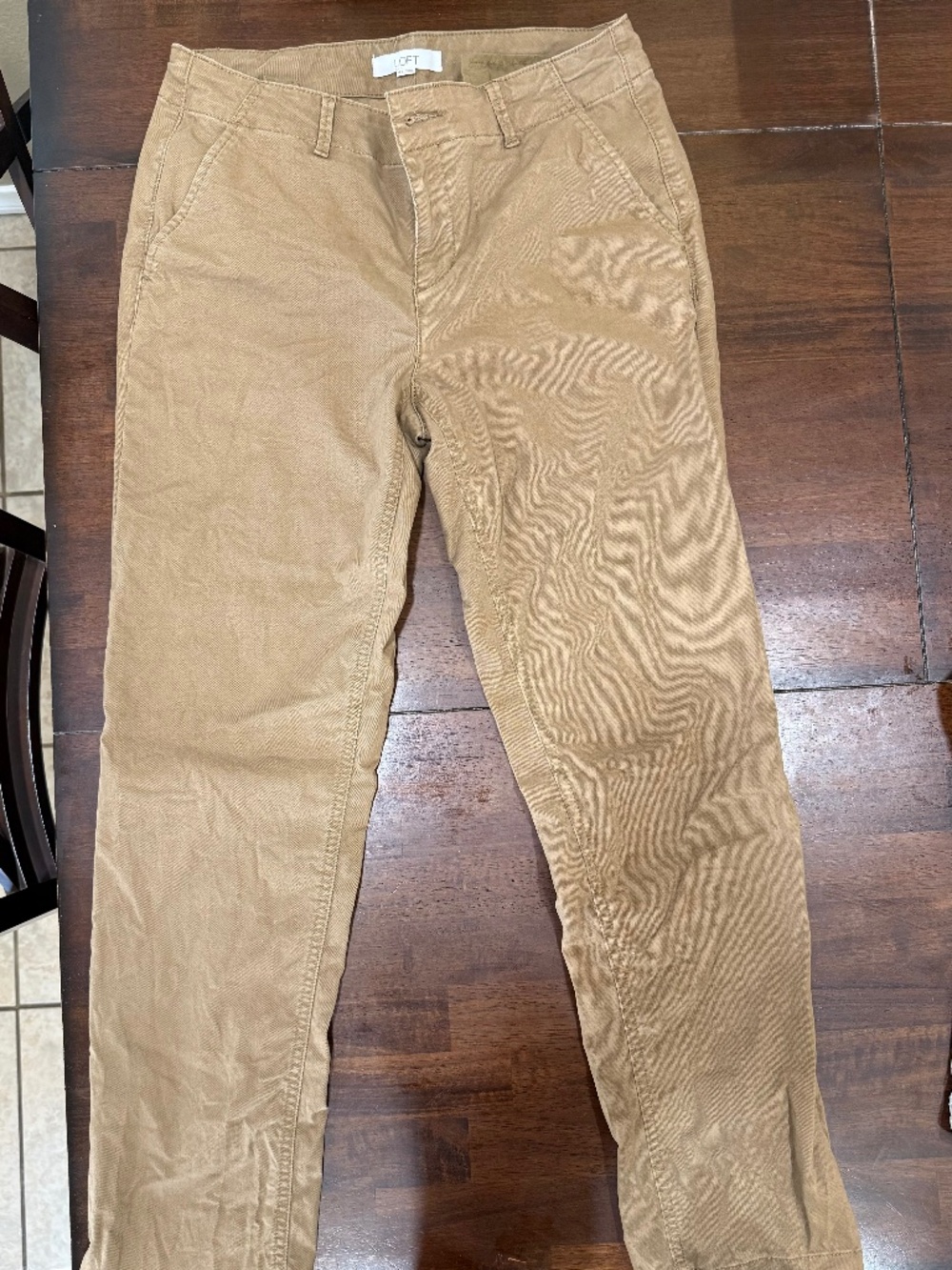 Loft Khaki colored chino pants.